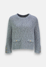 Lade das Bild in den Galerie-Viewer, Pullover mit Lurexgarn und Goldknöpfen
