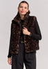 Flauschige Weste mit Leoprint