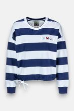 Lade das Bild in den Galerie-Viewer, Gestreiftes Sweatshirt mit Kordelzug
