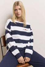 Lade das Bild in den Galerie-Viewer, Gestreiftes Sweatshirt mit Kordelzug