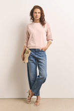 Lade das Bild in den Galerie-Viewer, Rosa Sweatpulli 3/4-Arm im Strick-Sweat-Mix