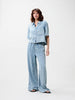Short sleeve denim blouse