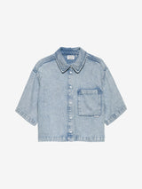 Lade das Bild in den Galerie-Viewer, Short sleeve denim blouse