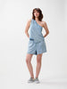 Pull on denim shorts