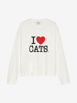 Lade das Bild in den Galerie-Viewer, Langarmshirt mit Katzenmotiv