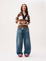 Lade das Bild in den Galerie-Viewer, Polo-Strickpullover mit V-Ausschnitt