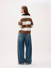Lade das Bild in den Galerie-Viewer, Polo-Strickpullover mit V-Ausschnitt