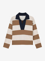 Lade das Bild in den Galerie-Viewer, Polo-Strickpullover mit V-Ausschnitt