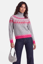 Lade das Bild in den Galerie-Viewer, Grauer Jacquardpullover aus 100% Merinowolle