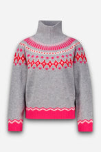 Lade das Bild in den Galerie-Viewer, Grauer Jacquardpullover aus 100% Merinowolle