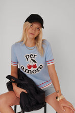 Lade das Bild in den Galerie-Viewer, Kurzarm-Pullover Per Amore mit Kirschen