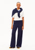 Basic Jersey Wide Leg Pant tinted navy