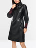 Midikleid in edler Lederoptik