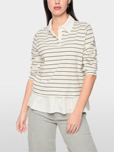 Lade das Bild in den Galerie-Viewer, Gestreiftes Shirt mit Hemdblusen-Details