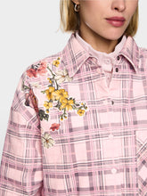 Lade das Bild in den Galerie-Viewer, Cord-Bluse mit Karodesign und Blumen
