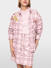 Lade das Bild in den Galerie-Viewer, Cord-Bluse mit Karodesign und Blumen