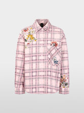 Lade das Bild in den Galerie-Viewer, Cord-Bluse mit Karodesign und Blumen
