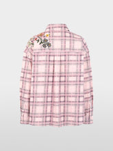 Lade das Bild in den Galerie-Viewer, Cord-Bluse mit Karodesign und Blumen