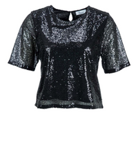 Lade das Bild in den Galerie-Viewer, Kurzarm-Bluse mit Pailletten
