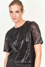 Lade das Bild in den Galerie-Viewer, Kurzarm-Bluse mit Pailletten

