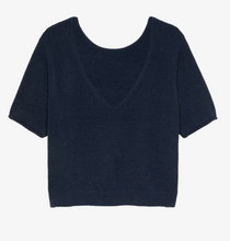 Lade das Bild in den Galerie-Viewer, Strickpullover mit kurzen Ärmeln und V-Ausschnitt
