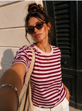 Lade das Bild in den Galerie-Viewer, Gestreiftes Oversize-T-Shirt in 2 Farben