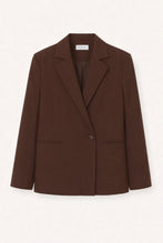 Lade das Bild in den Galerie-Viewer, Asymmetrischer Oversized Blazer – Dark Brown