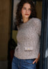Pullover mit Lurexgarn und Goldknöpfen
