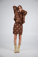 Lade das Bild in den Galerie-Viewer, May A-Line Skirt Cocoa Dust Polkadot
