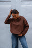 Regular Longsleeve mit OH APRIL Print – Dark Brown