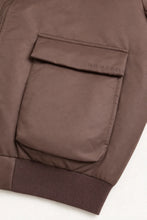 Lade das Bild in den Galerie-Viewer, Bomberjacke mit abnehmbarem Faux-Fur-Kragen – Dark Brown