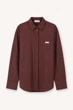 Lade das Bild in den Galerie-Viewer, Oversized Bluse – Dark Brown Stripe