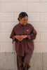 Oversized Bluse – Dark Brown Stripe